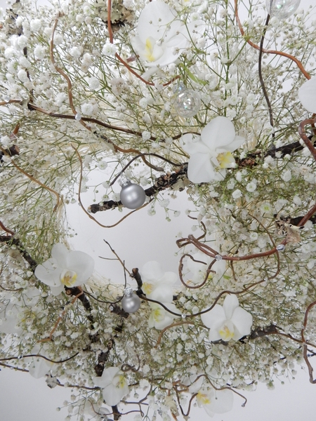 Baby's breath and orchid wreath