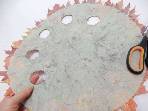 Cut holes in the disk Cut holes in the disk