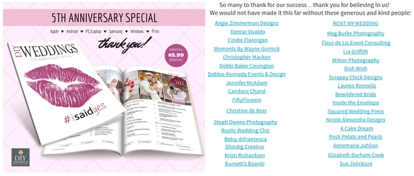 DIY Wedding Magazine 5th anniversary issue DIY Wedding Magazine 5th anniversary issue