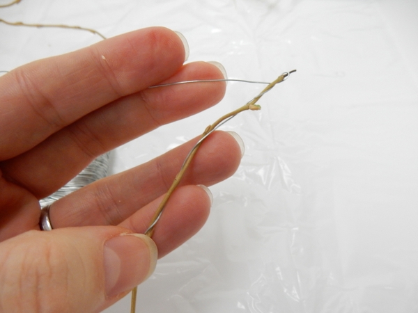 Wrap the wire up to the tip and fold it back down Wrap the wire up to the tip and fold it back down