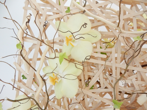 Phalaenopsis orchids on a popsicle stick armature Phalaenopsis orchids on a popsicle stick armature
