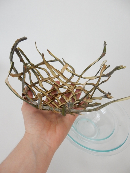 Woven willow bark nest ready to design with Woven willow bark nest ready to design with