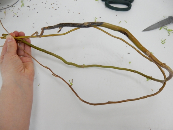 Bend another stem to loop inside the first Bend another stem to loop inside the first