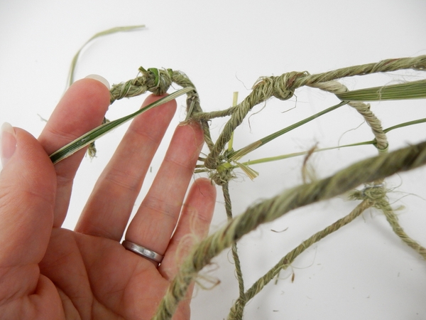 Either glue in or tie in a new blade of grass at the end of each previous blade Either glue in or tie in a new blade of grass at the end of each previous blade