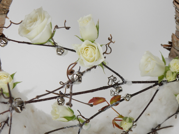 Winter white roses