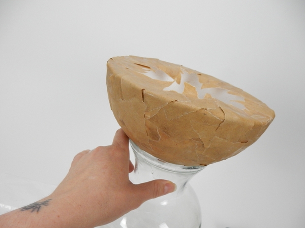 Set the shape on a vase to dry overnight Set the shape on a vase to dry overnight