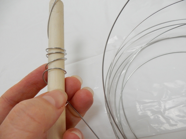 Wrap the wire around the dowel stick Wrap the wire around the dowel stick