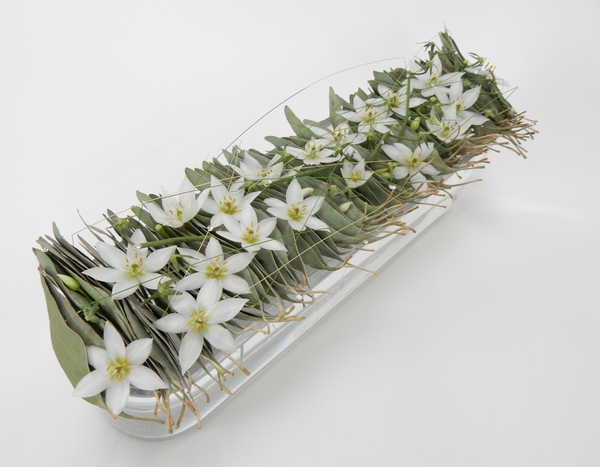 Eucomis and Eucalyptus and grass in a glass container Eucomis and Eucalyptus and grass in a glass container