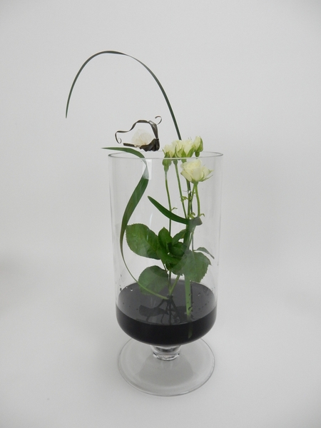 Rose and lily grass design Rose and lily grass design