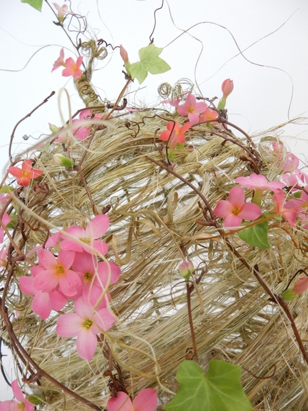 Ivy and flax and kalanchoe woven pumpkin