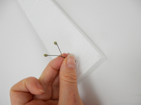 Place the wire in the Styrofoam. Place the wire in the Styrofoam.