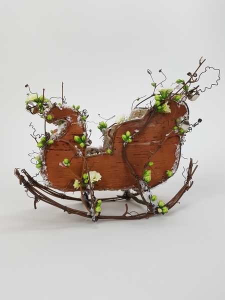 Christmas sleigh ride floral art