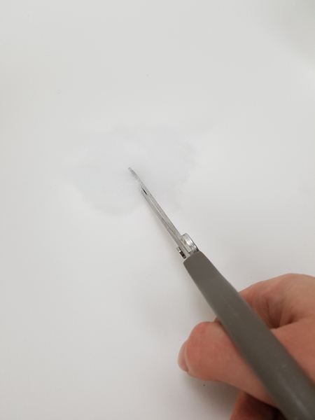 Cut into the disk from the edge to the mid point Cut into the disk from the edge to the mid point