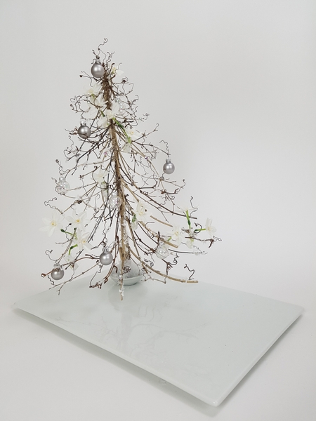Winter white twig Christmas tree Winter white twig Christmas tree