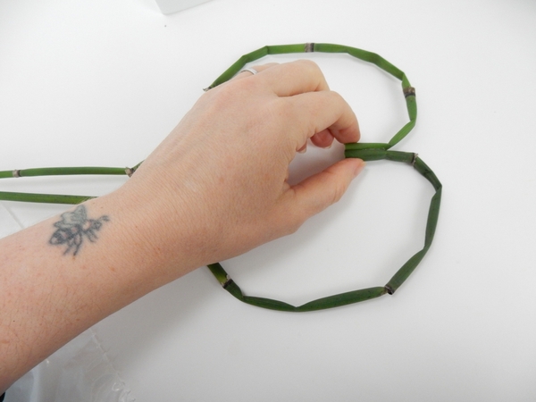 Match the two shoots and glue it into a heart shape Match the two shoots and glue it into a heart shape