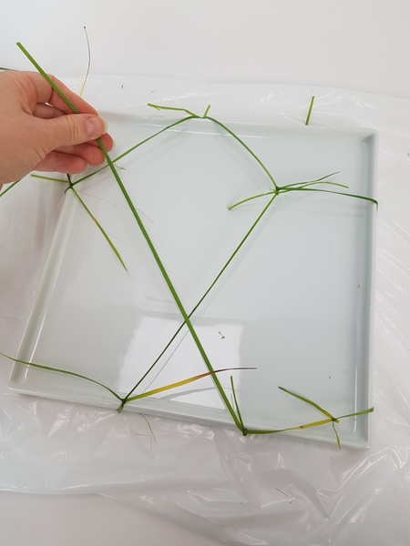 Pull the grass gently so that it fits the container snugly. Pull the grass gently so that it fits the container snugly.