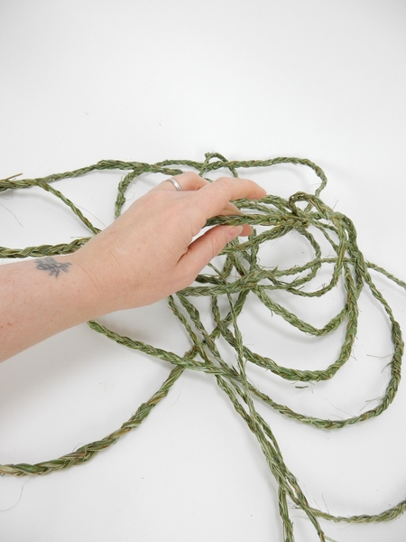 Ripping the leaf into thin strands Ripping the leaf into thin strands