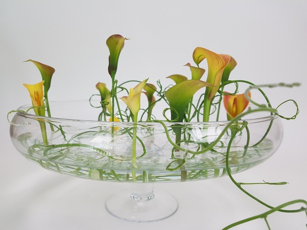 Autumn Calla lily and wisteria wreath vines flower arrangement Autumn Calla lily and wisteria wreath vines flower arrangement