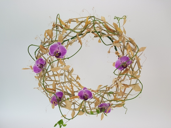 Fall wreath flower arrangement