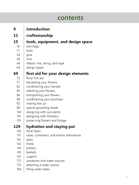 Contents Page The effortless floral craftsman by Christine de Beer page 5