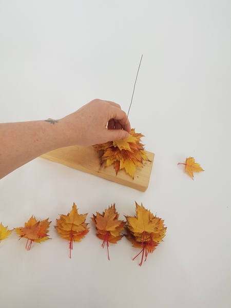 Skewer the leaves Skewer the leaves