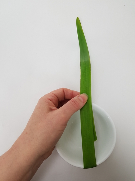 Wrap the blade of grass around the container Wrap the blade of grass around the container
