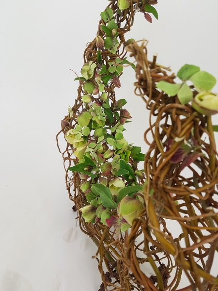 Hydrangea, helleboris and willow floral design Hydrangea, helleboris and willow floral design