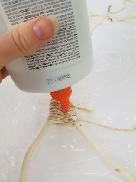 Place a small drop of glue on the knots Place a small drop of glue on the knots