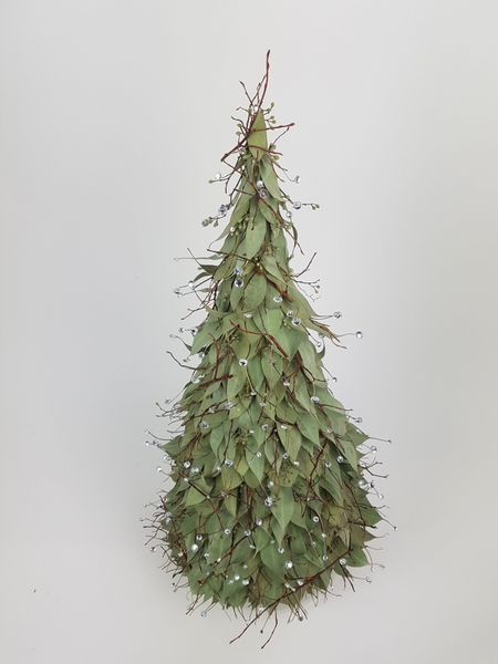 Natural Eucalyptus leaf and crystal Christmas tree Natural Eucalyptus leaf and crystal Christmas tree
