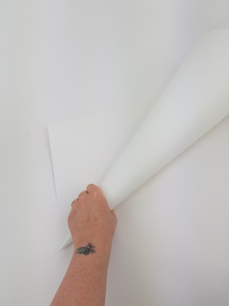 Roll a large sheet of thin cardboard into a sharp cone shape
