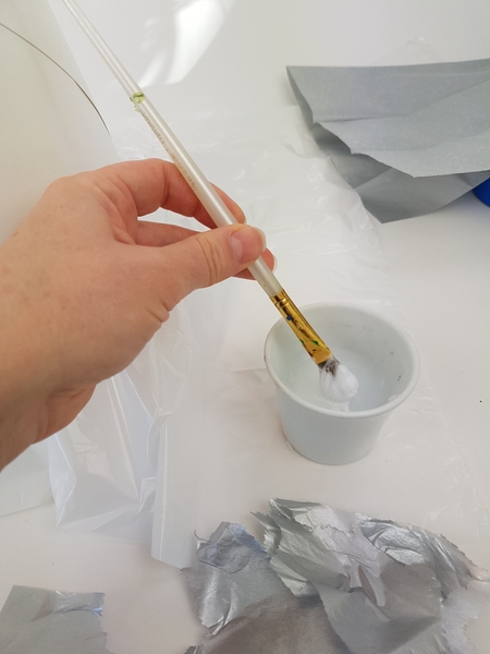 Thin wood glue with warm water. Thin wood glue with warm water.