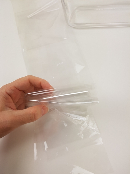 Fold the cellophane into a zig-zag shape. Fold the cellophane into a zig-zag shape.
