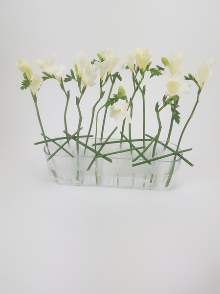 Keeping flowers in place in a glass vase Keeping flowers in place in a glass vase