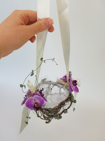 Tulle lined flower girl basket DIY