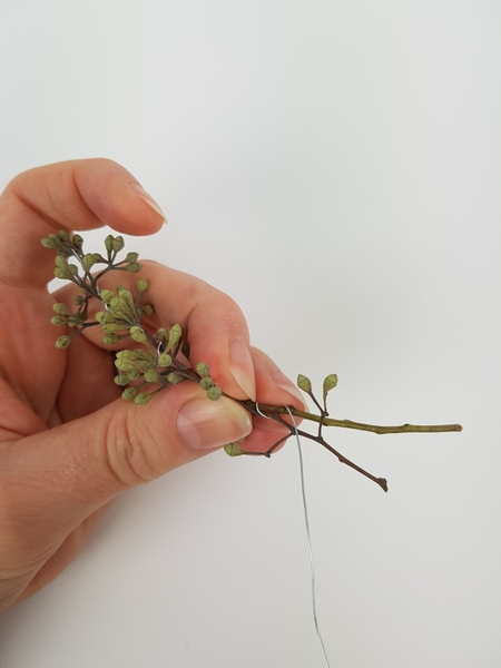 Wrap the wire around the stem Wrap the wire around the stem