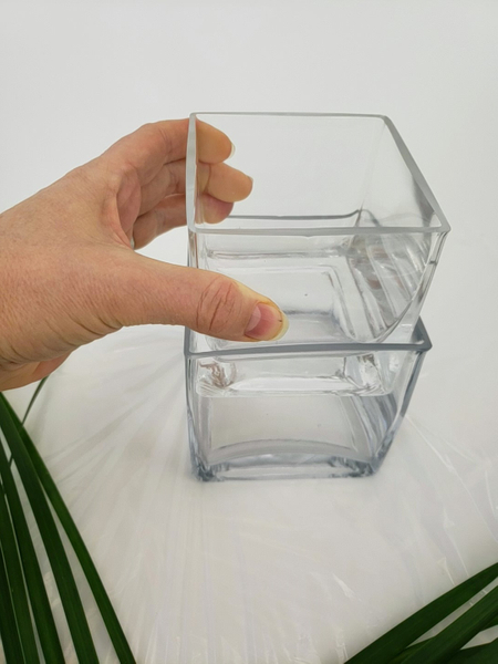 For my design I am using two glass containers