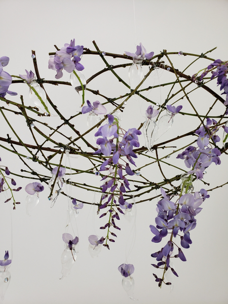Purple wisteria floral design