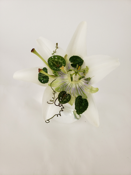 Lily and passion fruit flowers