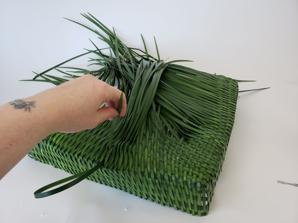 With the weave getting gradually wider the further from the edge With the weave getting gradually wider the further from the edge