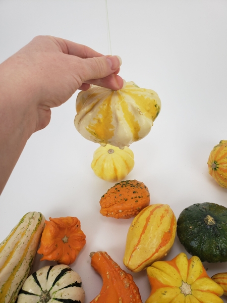 I used a slightly different knot for each pumpkin shape I used a slightly different knot for each pumpkin shape