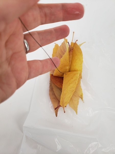 This is the folding and threading pattern for the fall leaves This is the folding and threading pattern for the fall leaves