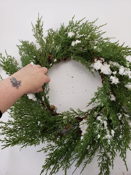 My re wired wreath is now ready to start manipulating My re wired wreath is now ready to start manipulating