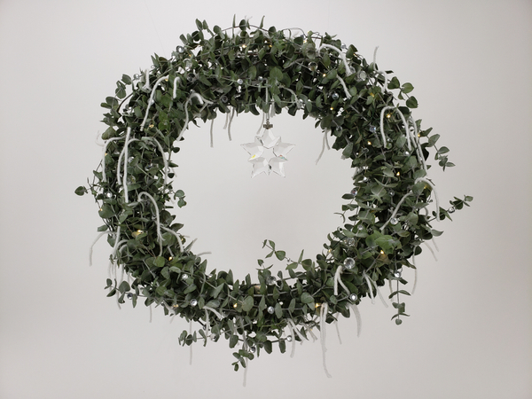 A Happy, Merry, Jolly  (easy as that!) Eucalyptus wreath Christmas floral art design by Christine de Beer