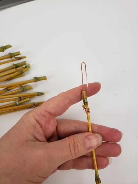 Creating a neat and secure hook to hang the bamboo from Creating a neat and secure hook to hang the bamboo from