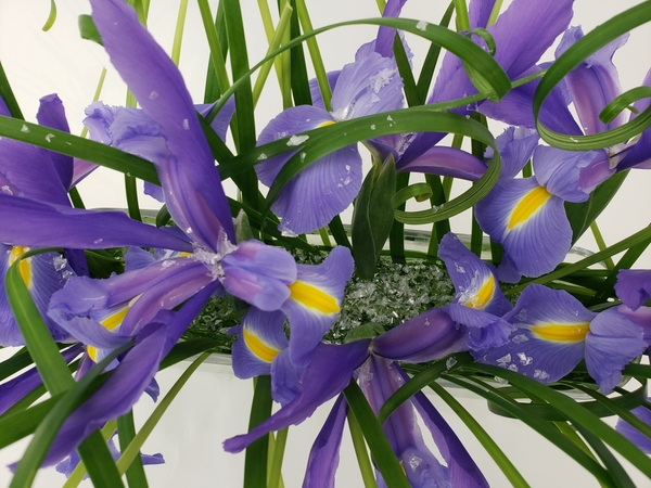 Iris basket floral design idea for modern florists Iris basket floral design idea for modern florists