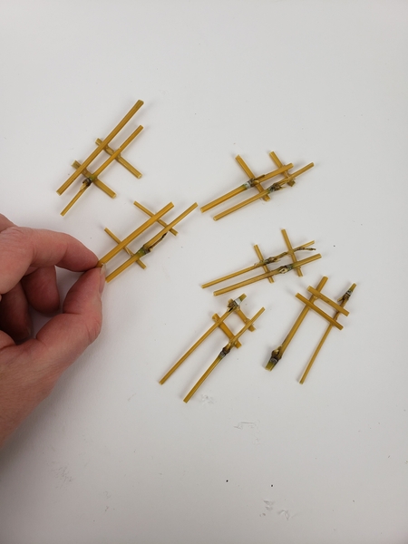 Play up the fact that these were hand made by making each cross hatch slightly different Play up the fact that these were hand made by making each cross hatch slightly different