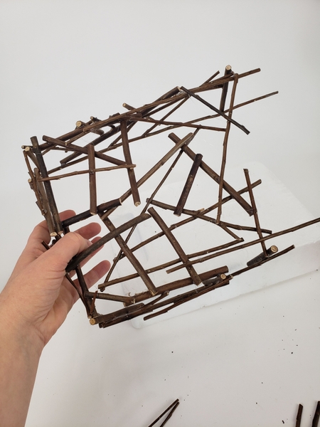 Remove the twigs from the shape and set aside Remove the twigs from the shape and set aside