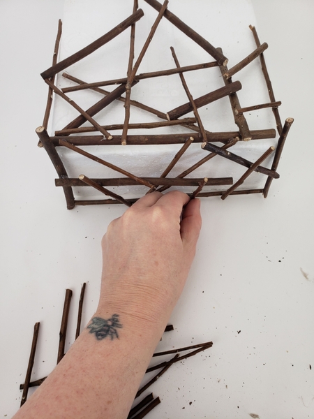So that the shape is a neat box once you remove the twigs So that the shape is a neat box once you remove the twigs