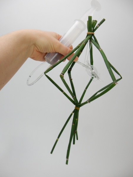 Fill the tiny vase with water Fill the tiny vase with water