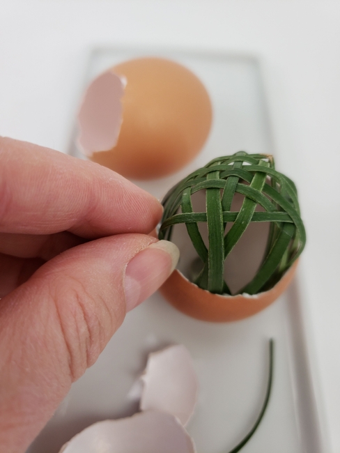Basket weave in an eggshell
